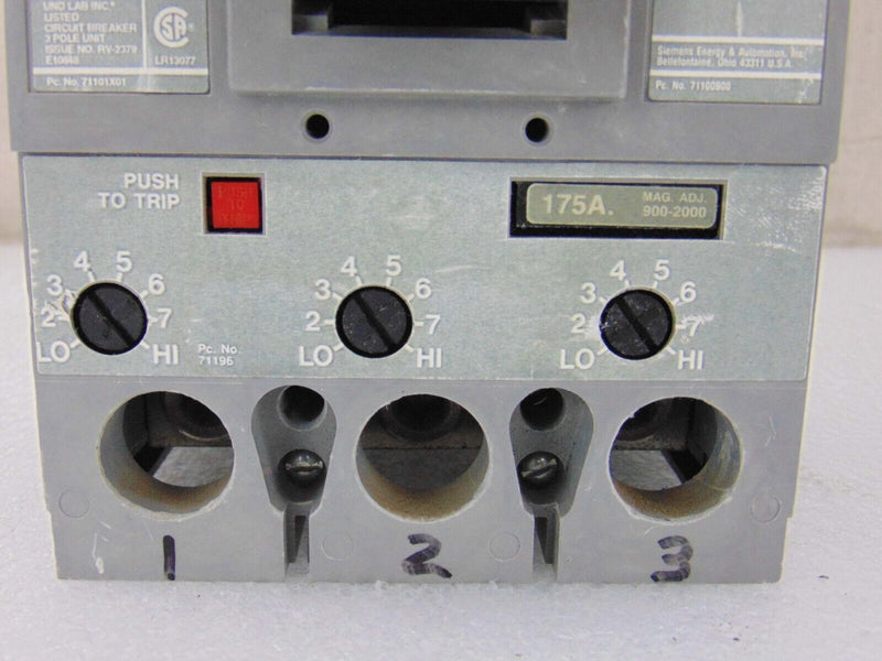 Siemens FXD63B175 ITE Sentron Circuit Breaker 175A, 600VAC, 3 Pole *used working - Tech Equipment Spares, LLC