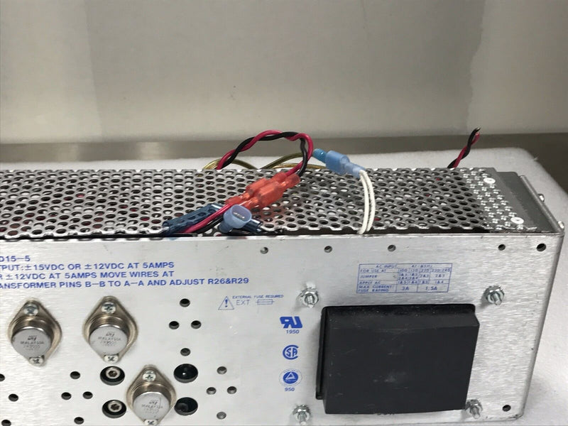 International Power IHDD15-5 Power Supply, 15VDC or 12VDC at 5amps /used working - Tech Equipment Spares, LLC