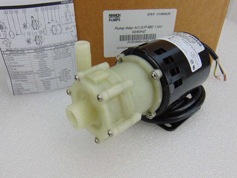 Ryan Herco March AC-2CP-MD 6305.201 March MAG-DR Pump 5GPM PP 3/8in *new surplus - Tech Equipment Spares, LLC