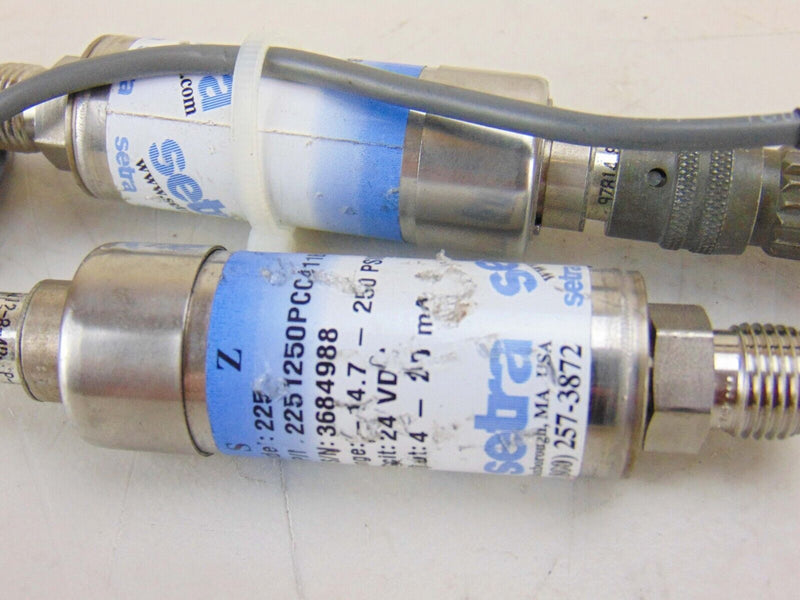 Setra 225 2251250PCC411B1 Pressure Transducer -14.7 - 250 PSIA, lot of 2 *used - Tech Equipment Spares, LLC
