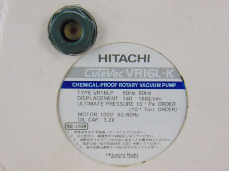 Hitachi CuteVac VR16L-K Direct Drive Rotary Vacuum Pump, lot fo 3 *untested - Tech Equipment Spares, LLC