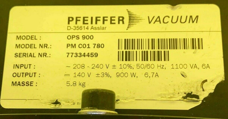 Pfieffer TPH 1501 Turbo Pump TC 750 OPS 900 ND 250 ISO-K 3P PM P03 775 *no work - Tech Equipment Spares, LLC
