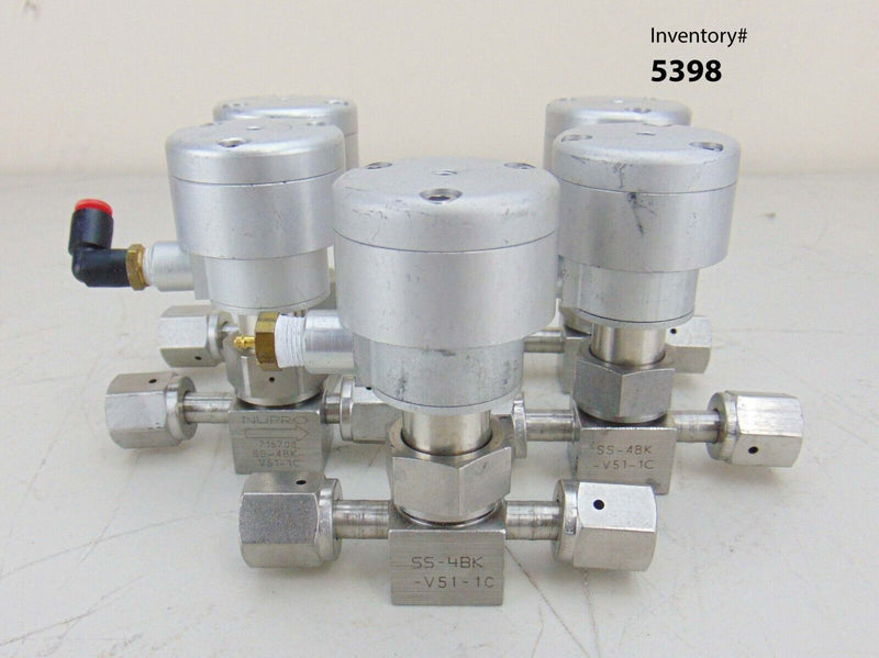 Nupro SS-4BK-V51-1C Stainless Steel Valve, lot of 5 *used working - Tech Equipment Spares, LLC