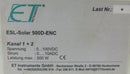 ET Instrumente ESL-Solar 500D-ENC Electronic Load - Tech Equipment Spares, LLC