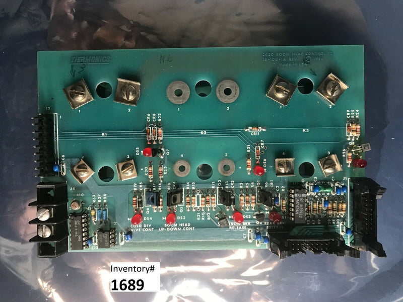 Thermonics 1B-100-1A Rev B 2420 Boom Head Control BD PCB Circuit Board *working* - Tech Equipment Spares, LLC