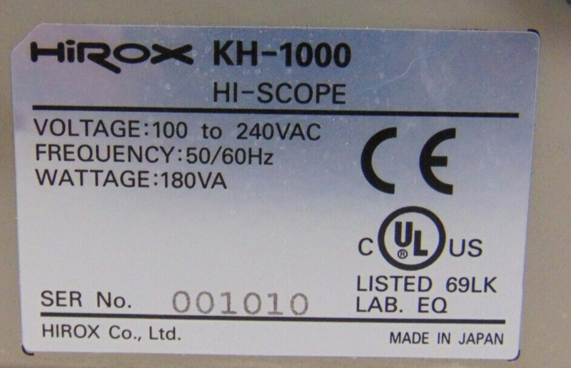 Hirox MX-2005C KH-1000 Hi-Scope Inspection Microscope *used working - Tech Equipment Spares, LLC