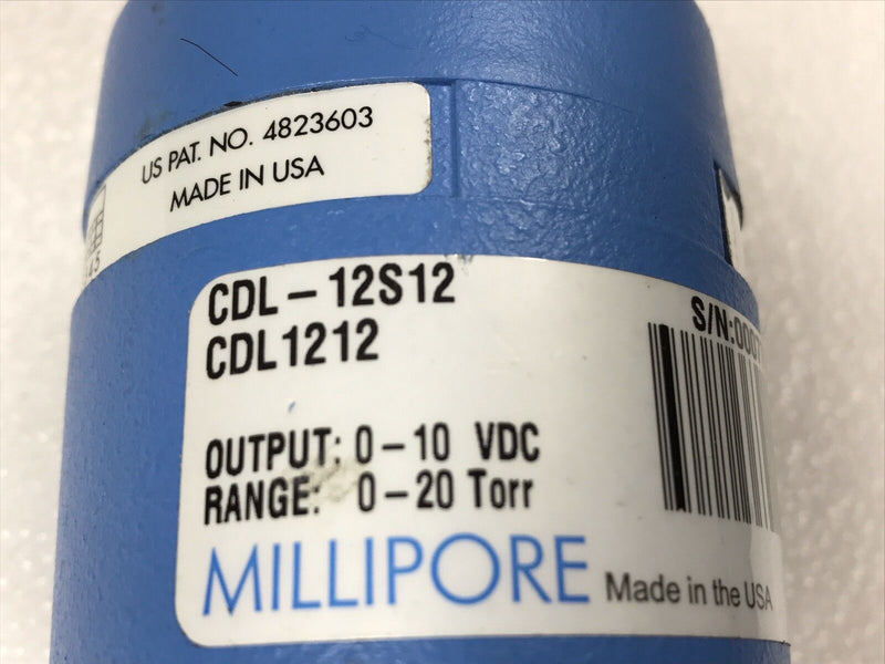 Millipore CDL-12S12 CDL1212 Sensor, 20 Torr (used working) - Tech Equipment Spares, LLC