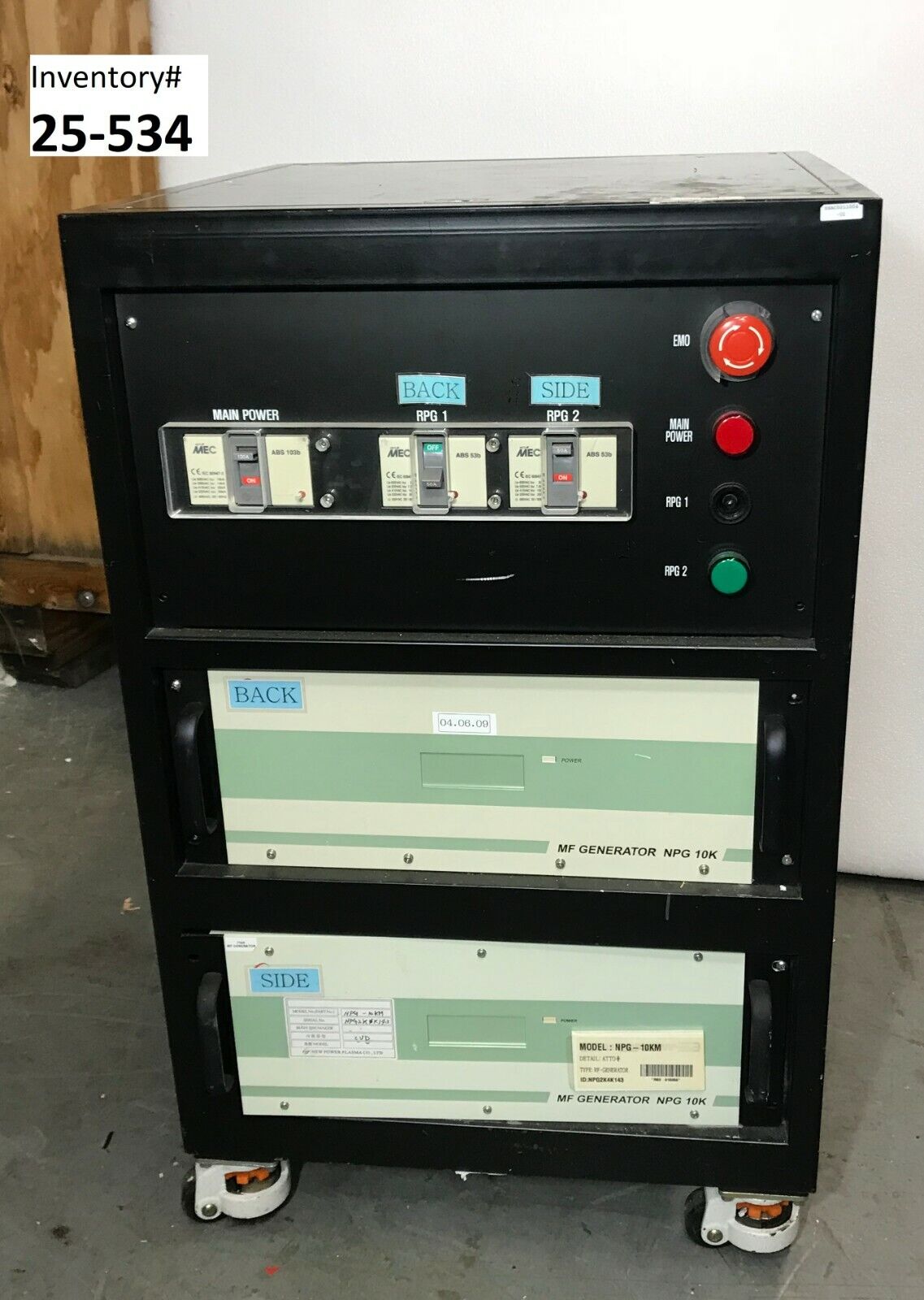 New Power Plasma NPRPC-100G-01 NPG-10KM RF Generator Rack (Used Working ...
