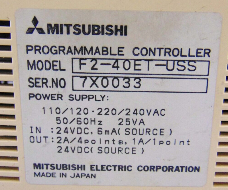 Mitsubishi F2-40ET-USS Programmable Controller *new surplus - Tech Equipment Spares, LLC