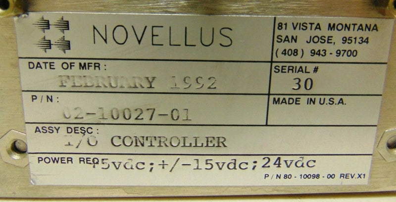 Novellus 02-10027-01 I/O Controller Concept 2 Snapper *used working - Tech Equipment Spares, LLC