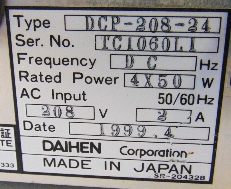 AMAT Applied Materials Daihen 0190-36252 DCP-208-24 Power Supply *untested, sold - Tech Equipment Spares, LLC