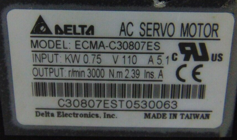 Delta ECMA-C30807ES AC Servo Motor *used working - Tech Equipment Spares, LLC