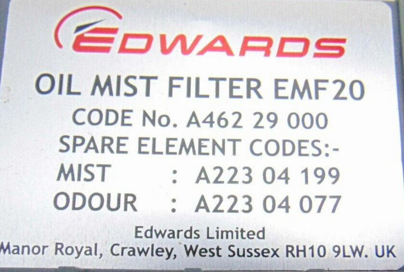 Edwards EMF20 Oil Mist Filter, lot of 3 *used working - Tech Equipment Spares, LLC