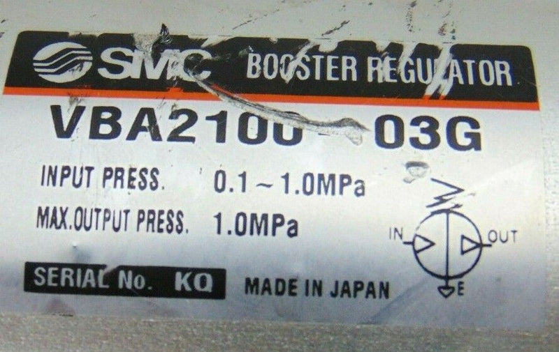 SMC VBAT10A Air Tank VBA2100-03G Booster Regulator *used working - Tech Equipment Spares, LLC