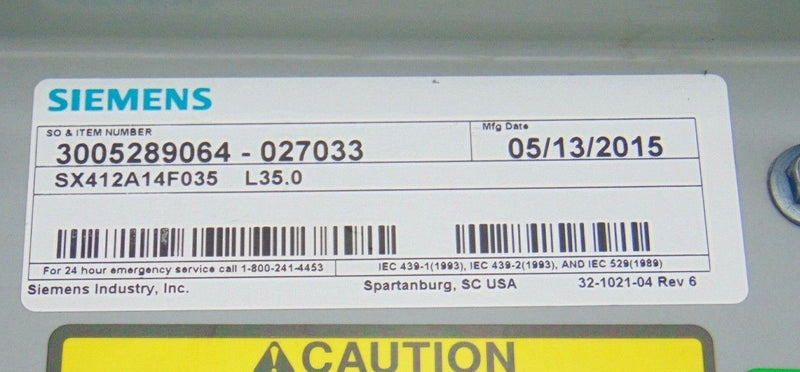 Siemens SX412A14F035 Sentron Busway *new surplus - Tech Equipment Spares, LLC