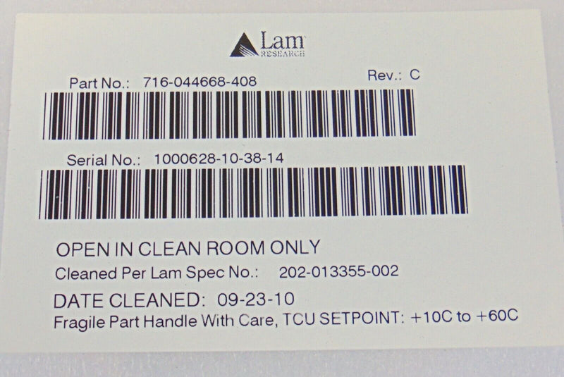 LAM Research 716-044668-408 Ring *new surplus, 90 day warranty* - Tech Equipment Spares, LLC