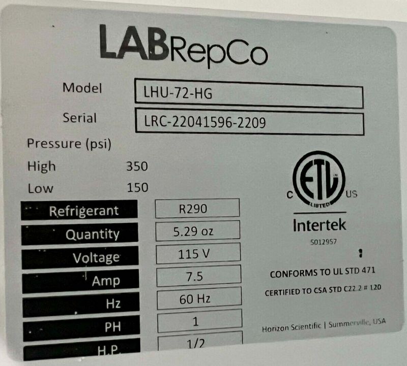 Labrepco LHU-72-HG Ultra Laboratory Refrigerator *lightly used, working - Tech Equipment Spares, LLC