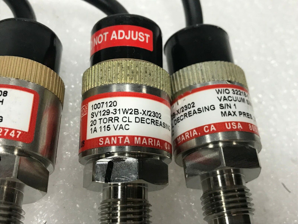 Wasco Sensor Wasco 1007120 SV129-31W2B-X 2302 Vacuum Switch, 20 Torr (Lot of 3) used ...