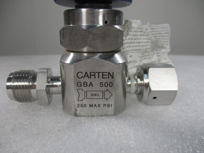 Carten 501105-05 Stainless Steel Valve GBA500-05-10-VCRM-IN-VCR (New Surplus) - Tech Equipment Spares, LLC