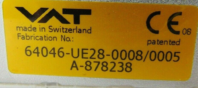 VAT 64046-UE28-0008 Gate Valve *used working - Tech Equipment Spares, LLC