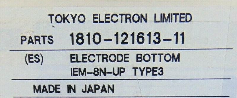 TEL Tokyo Electron 1810-121613-11 Electrode Bottom ESC Electro Static Chuck *new - Tech Equipment Spares, LLC