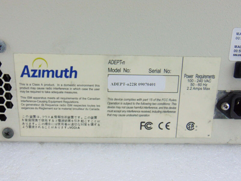 Azimuth ADEPT-n22r ADEPT-n Test Unit *used working - Tech Equipment Spares, LLC