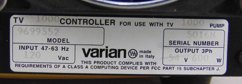 Varian Turbo V1000 9699552 TV1000 Controller *used working - Tech Equipment Spares, LLC