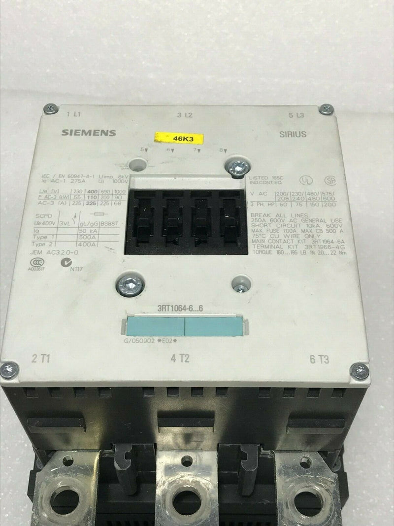 60947 Contactor Siemens 60947-4-1 Sirius Contactor 275 Amp 1000V 3 Pole (Used Working ...