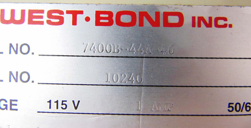 West Bond 7400B-44A-46 Manual Wedge Bonder *used working - Tech Equipment Spares, LLC