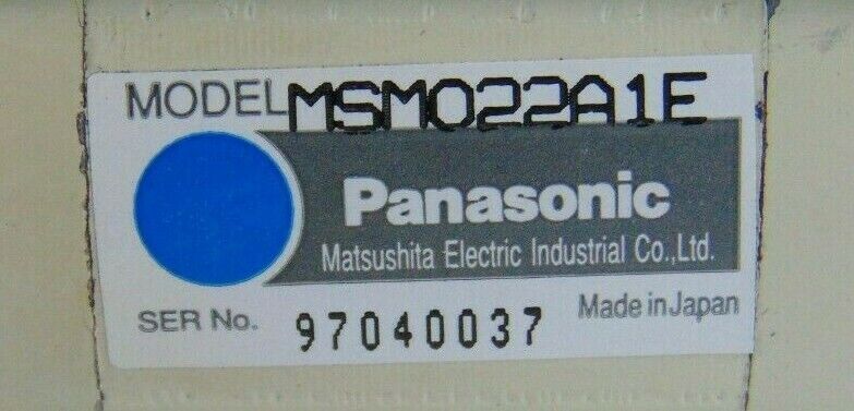 Panasonic MSM022A1E Servo Motor Indexer X Motor *used working *used working - Tech Equipment Spares, LLC