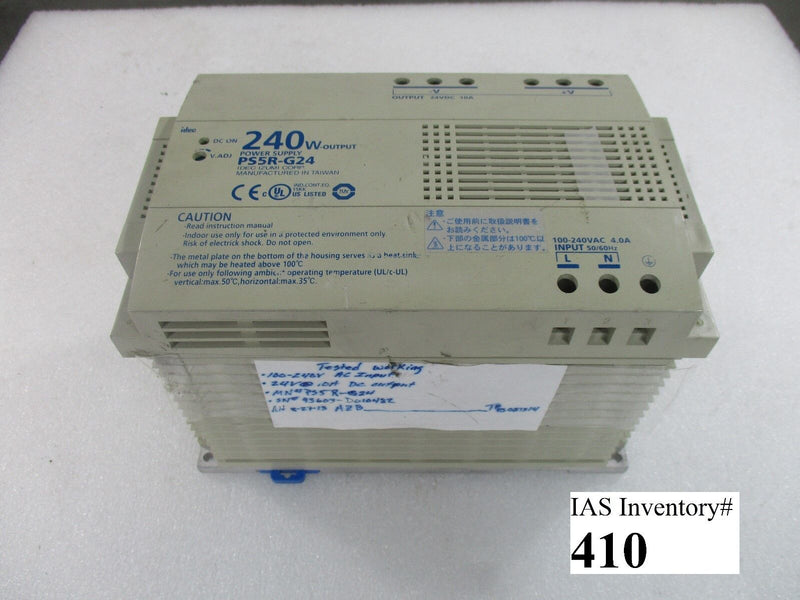Idec PS5R-G24 Power Supply 240W Output (Working, 90 Day Warranty)   - Tech Equipment Spares, LLC