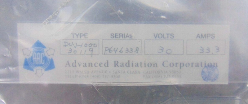 Advanced Radiation Corporation DUV-1000 30119 Xenon Arc Lamp *new surplus - Tech Equipment Spares, LLC