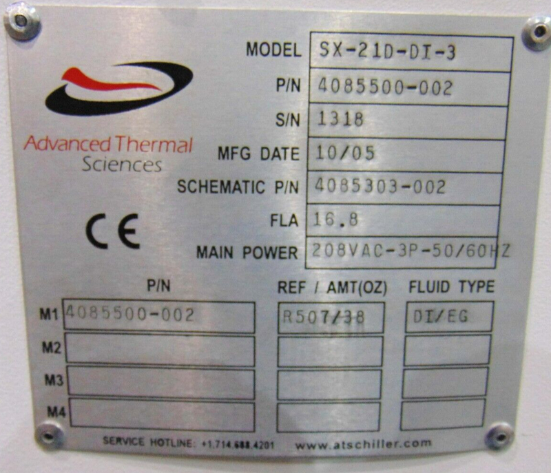 ATS Advanced Thermal Sciences SX-21D-DI-3 4085500-002 Temperature Control System - Tech Equipment Spares, LLC