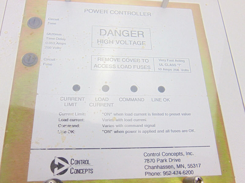 Control Concept 1014A-05 SCR Power Controller *used working - Tech Equipment Spares, LLC
