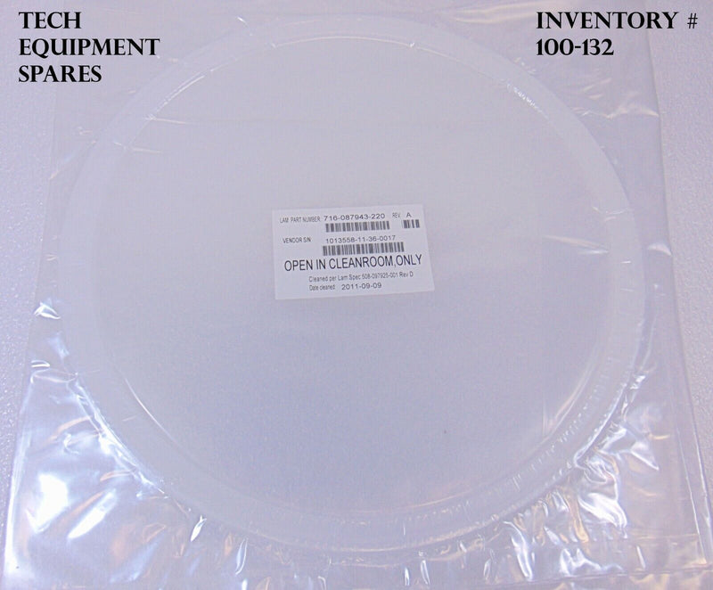 LAM Research 716-087943-220 Quartz Ring *new surplus, 90 day warranty* - Tech Equipment Spares, LLC