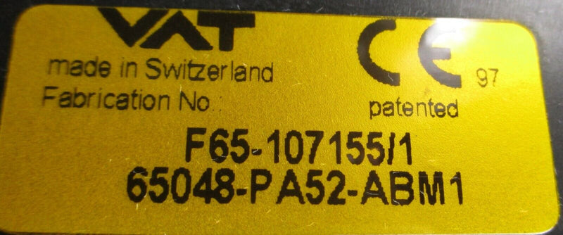 VAT 65048-PA52-ABM1 Pendulum Valve F65-107155 1 (Used Working) - Tech Equipment Spares, LLC
