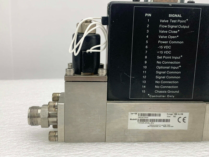 MKS 1159A-050L-RV Mass Flow Controller 100 SLPM N2 *used working - Tech Equipment Spares, LLC