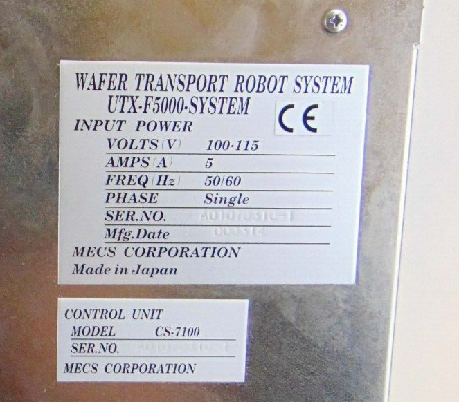 MECS CS-7100 UTX-F5000-System Controller Wafer Transport Robot System *untested - Tech Equipment Spares, LLC