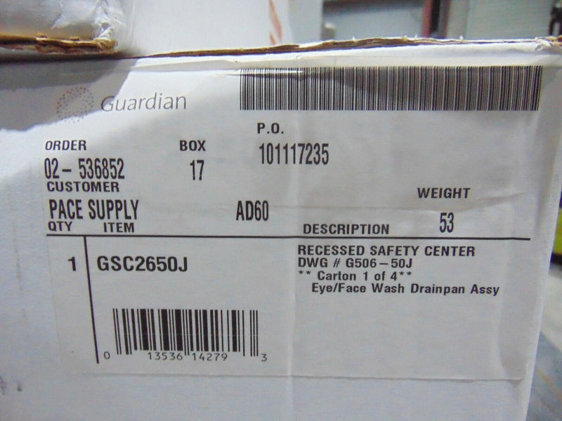 Guardian Pace Supply Recessed Safety Center *new surplus - Tech Equipment Spares, LLC