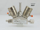 APTech AP3550SX Dual V PMT KJL Monoblock Stainless Steel Valve *used working - Tech Equipment Spares, LLC