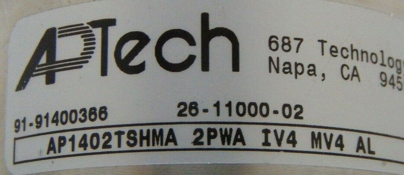 APTech AP1402TSHMA 2PWA IV4 MV4 AL Regulator; Inlet 300 PSI, Outlet 30 PSI *used - Tech Equipment Spares, LLC