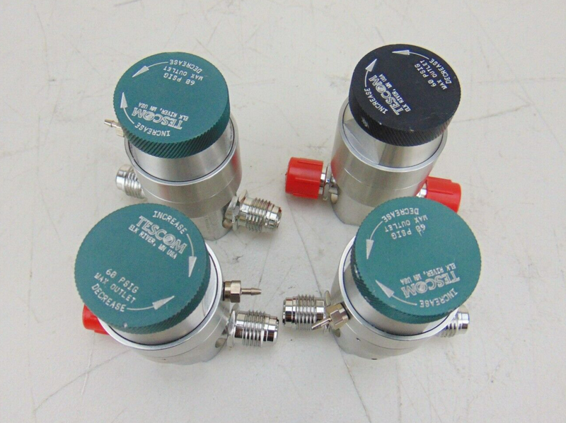 Tescom 24-2A16AA77-001 Regulator, lot of 4 (150 PSI Inlet, 60 PSIG Outlet) *used - Tech Equipment Spares, LLC