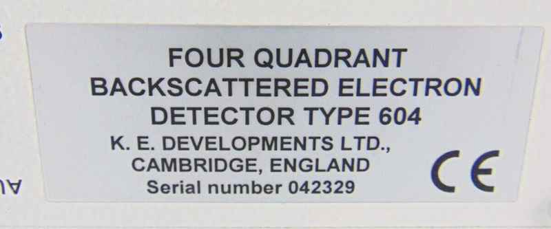 K. E. Developments 604 Four Quadrant Backscattered Electron Detector *working - Tech Equipment Spares, LLC