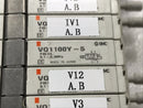 SMC VQ1100Y-5 Pneumatic Manifold, 22 Solenoid (used working) - Tech Equipment Spares, LLC
