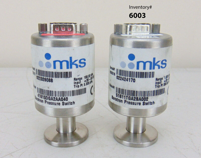 MKS 51B11TGA2BA002 1.333 kPa Baratron Pressure Switch, lot of 2 *used working - Tech Equipment Spares, LLC