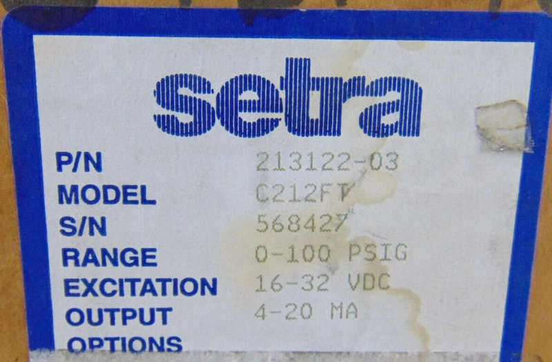 Setra 213122-03 C212FT Transducer 0-100 PSIG *new surplus - Tech Equipment Spares, LLC