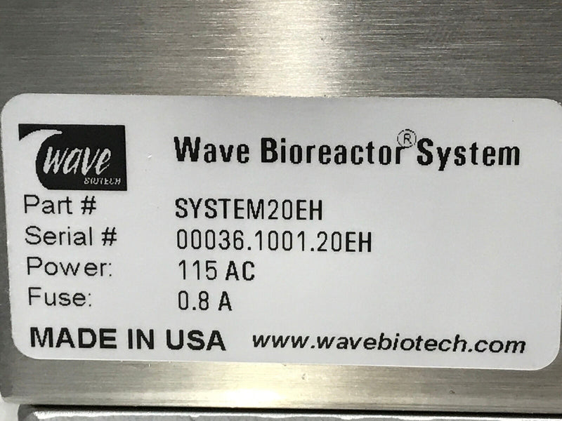 Wave Bioreactor BASE20EH System 20E Rocker (used working, 90 day warranty) - Tech Equipment Spares, LLC
