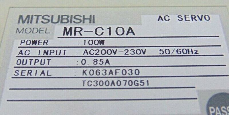 Mitsubishi MR-C10A AC Servo Drive *used working, 90-day warranty - Tech Equipment Spares, LLC