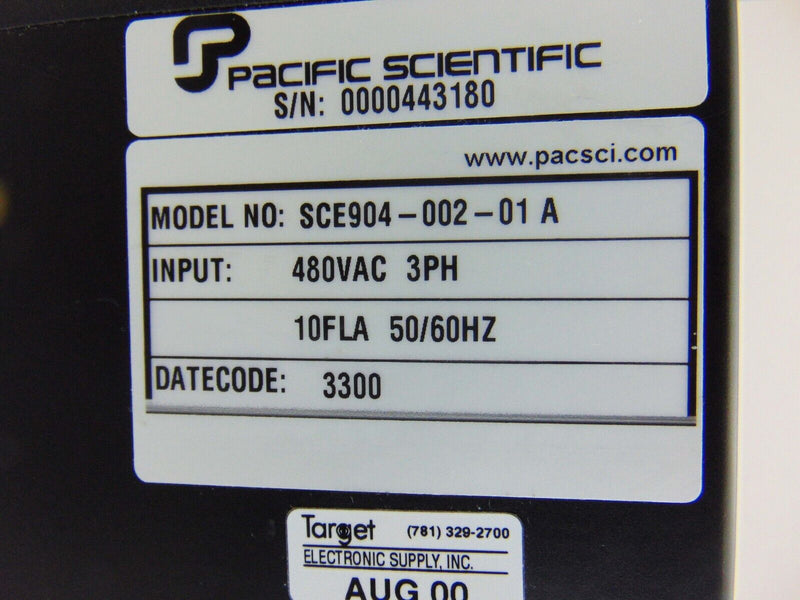 Pacific Scientific SCE904-002-01 A Servo Drive Karl Suss ACS-200 *used working - Tech Equipment Spares, LLC