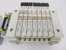 SMC VQ1200Y-5 VQ1400Y-5 VQ1100Y-5 Manifold, 7 Solenoid *used working - Tech Equipment Spares, LLC
